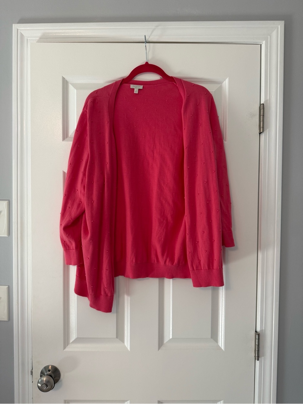 Talbots | Pink Dotted Open Cardigan Sweater | Size 1X 100% Cotton